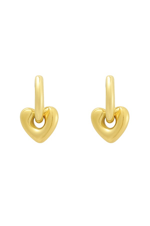 Earrings with heart - gold h5 