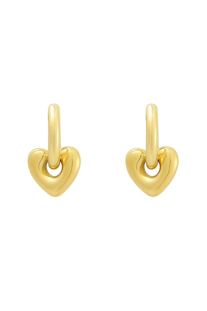 Earrings with heart - gold 