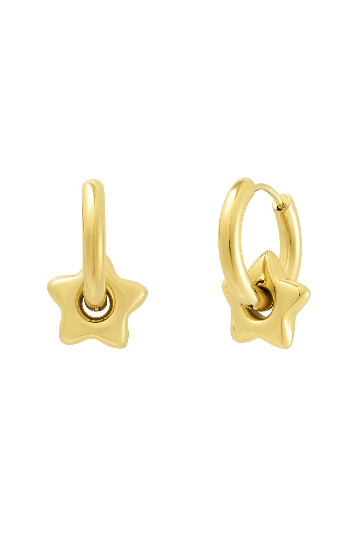 Earrings with star - Gold color 2