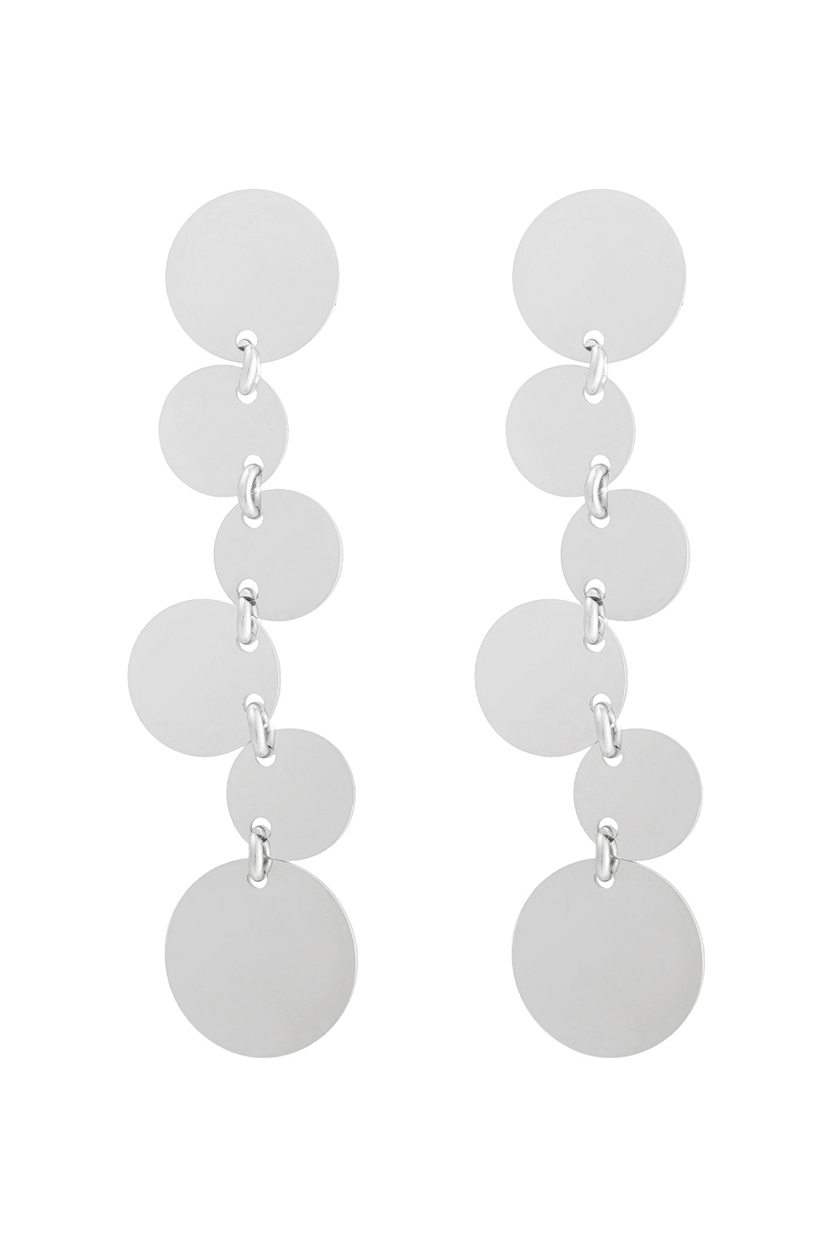 Earrings coins party - silver h5 