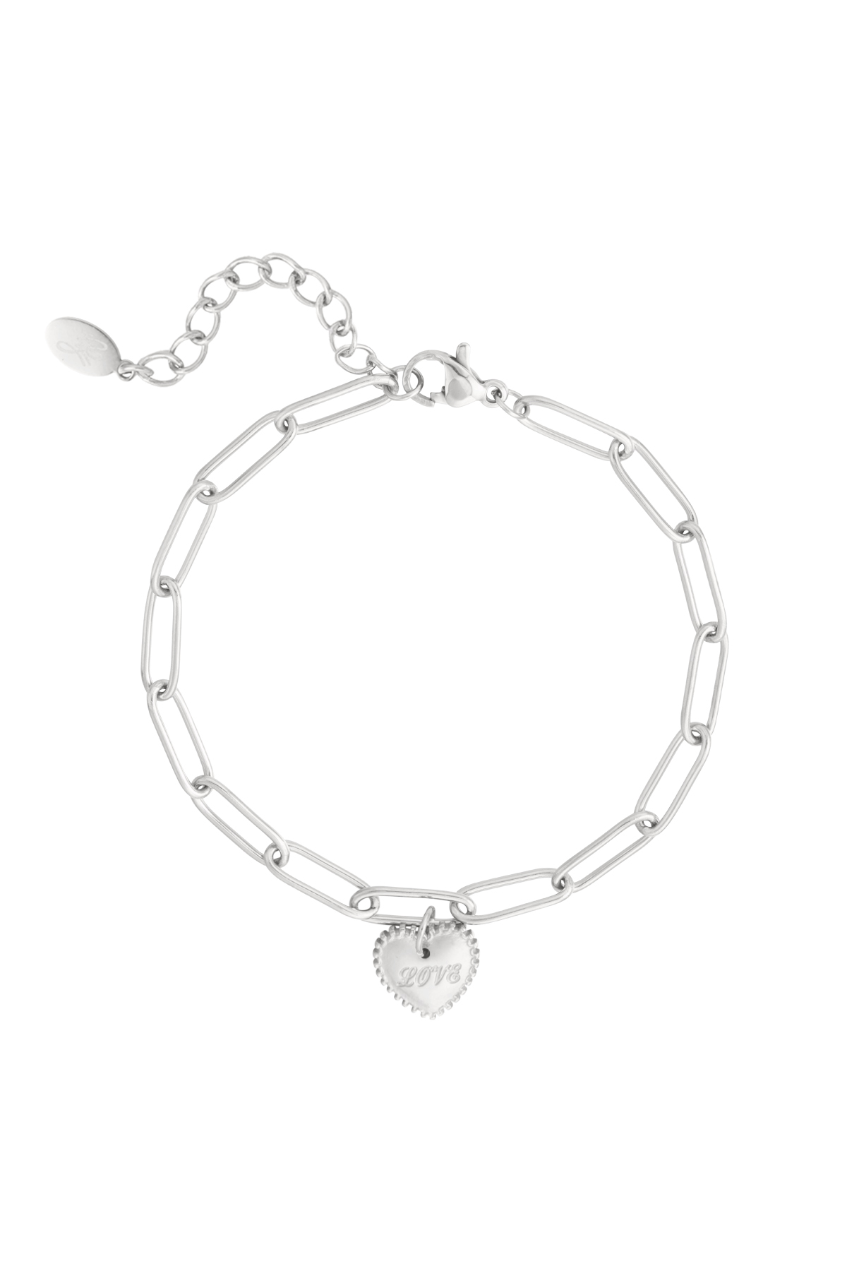 Schakelarmband love - Zilver kleur h5 