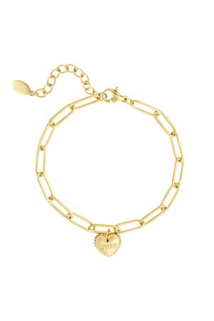 Link bracelet love - gold h5 