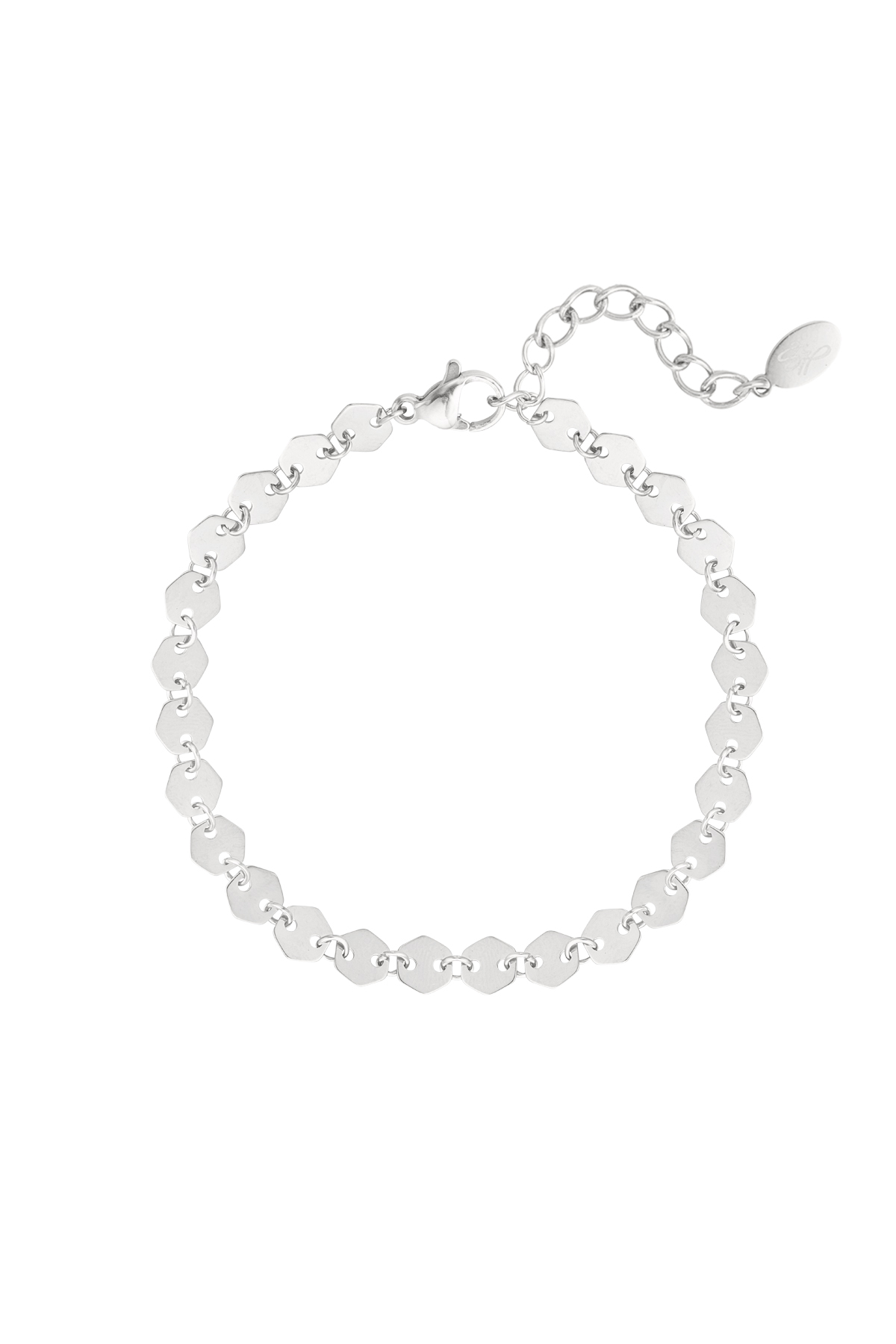 Pulsera eslabones hexágono - plata h5 