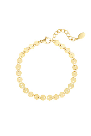 Link bracelet hexagon - gold h5 