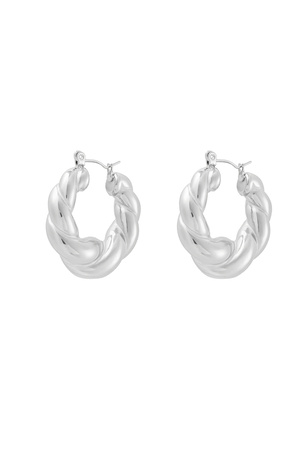 Earrings twisted - silver h5 