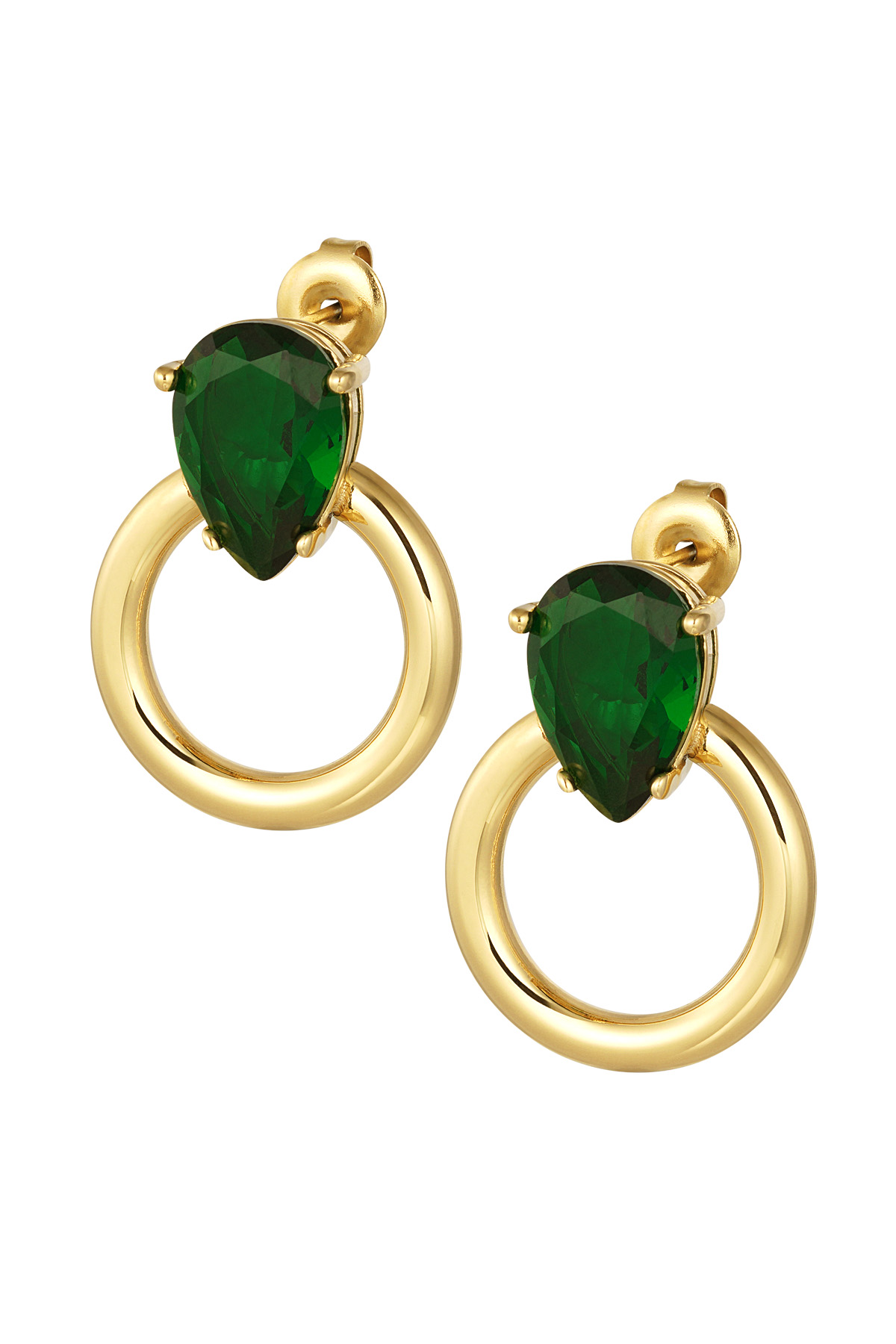 Aros con perla - verde