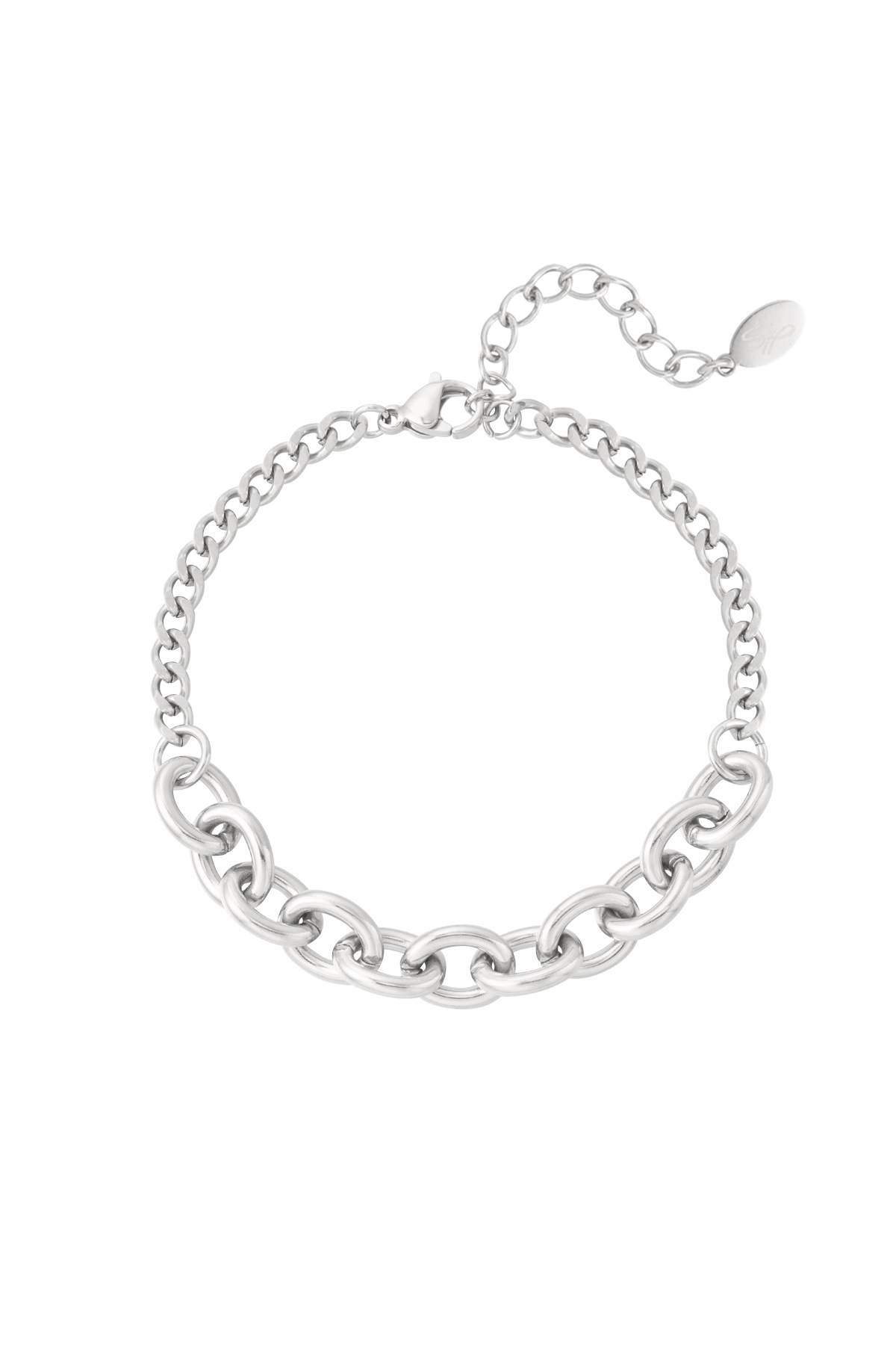 Bracelet petits & gros maillons - argent h5 