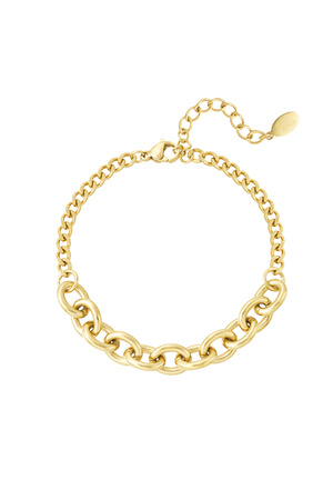 Bracelet small & large links - gold h5 