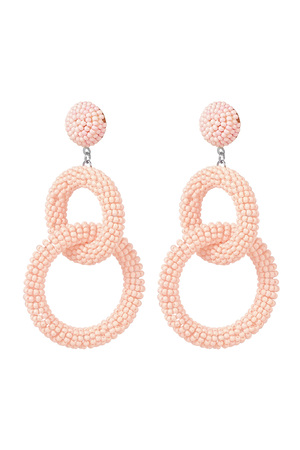Beaded earrings crochet - pastel pink h5 