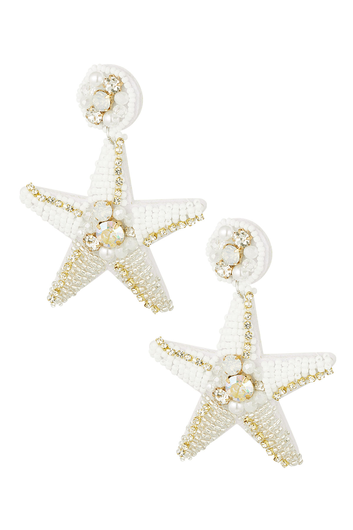 Earrings starfish - white 2