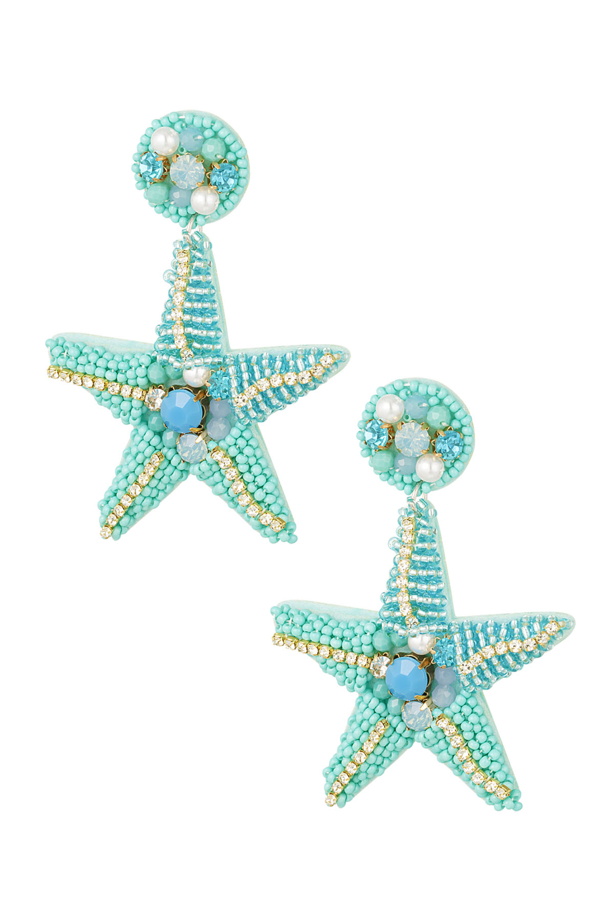 Earrings starfish - turquoise