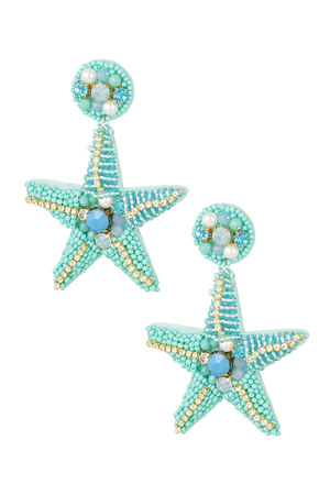 Boucles d'oreilles étoile de mer - turquoise h5 
