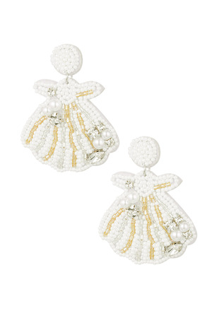 Earrings seashell - white h5 