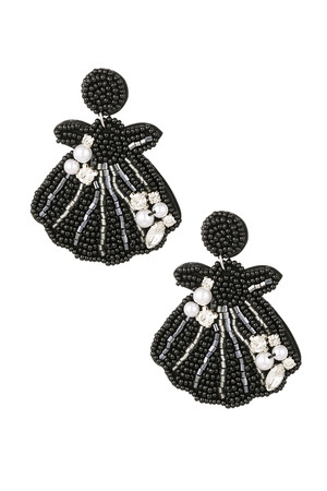 Earrings seashell - black h5 
