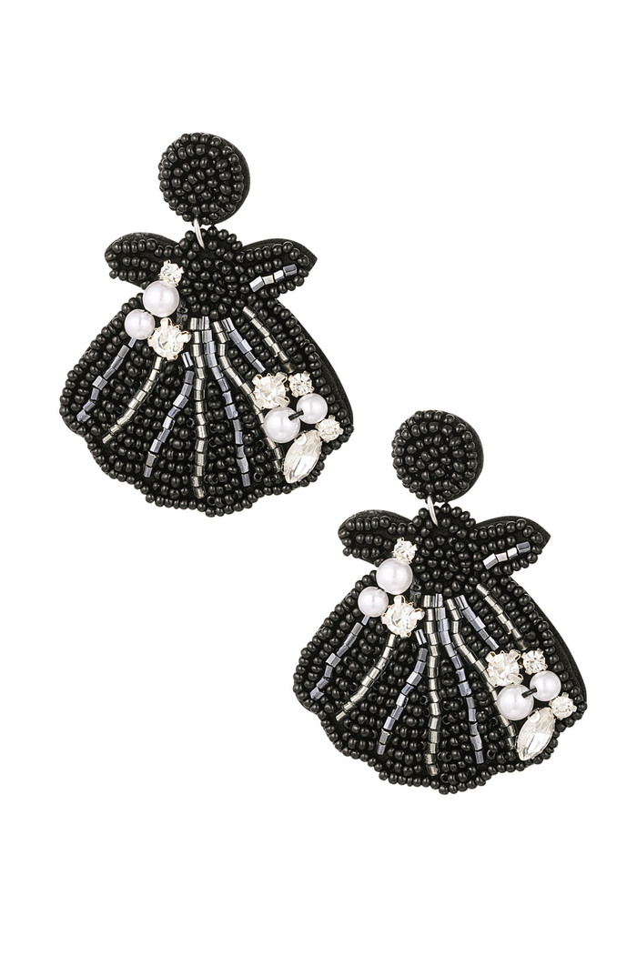 Earrings seashell - black 