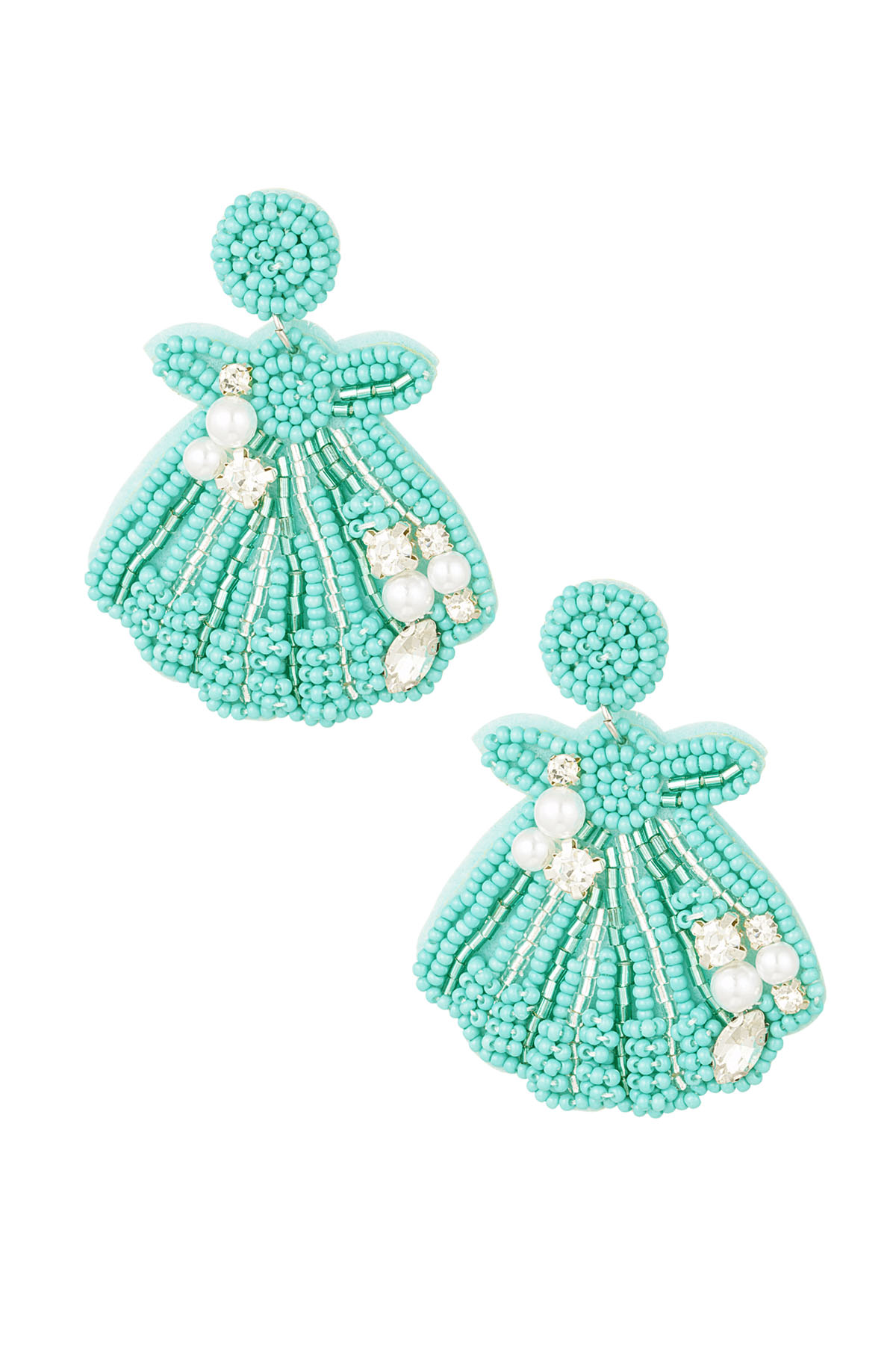 Earrings seashell - turquoise