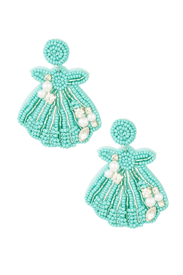 Boucles d'oreilles coquillage - turquoise 