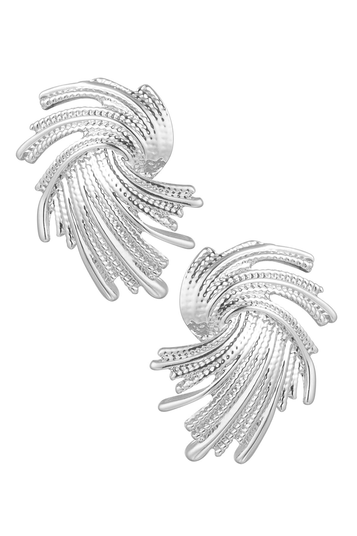 Earrings twizzel with print - silver color Alloy