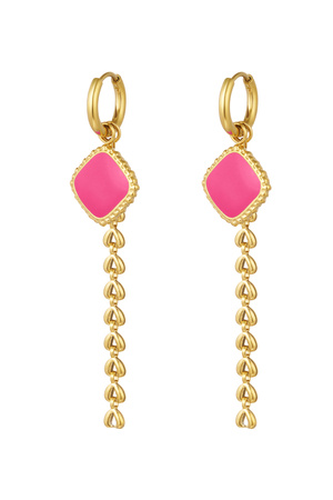 Earrings colorful charm with jargon - gold/pink h5 
