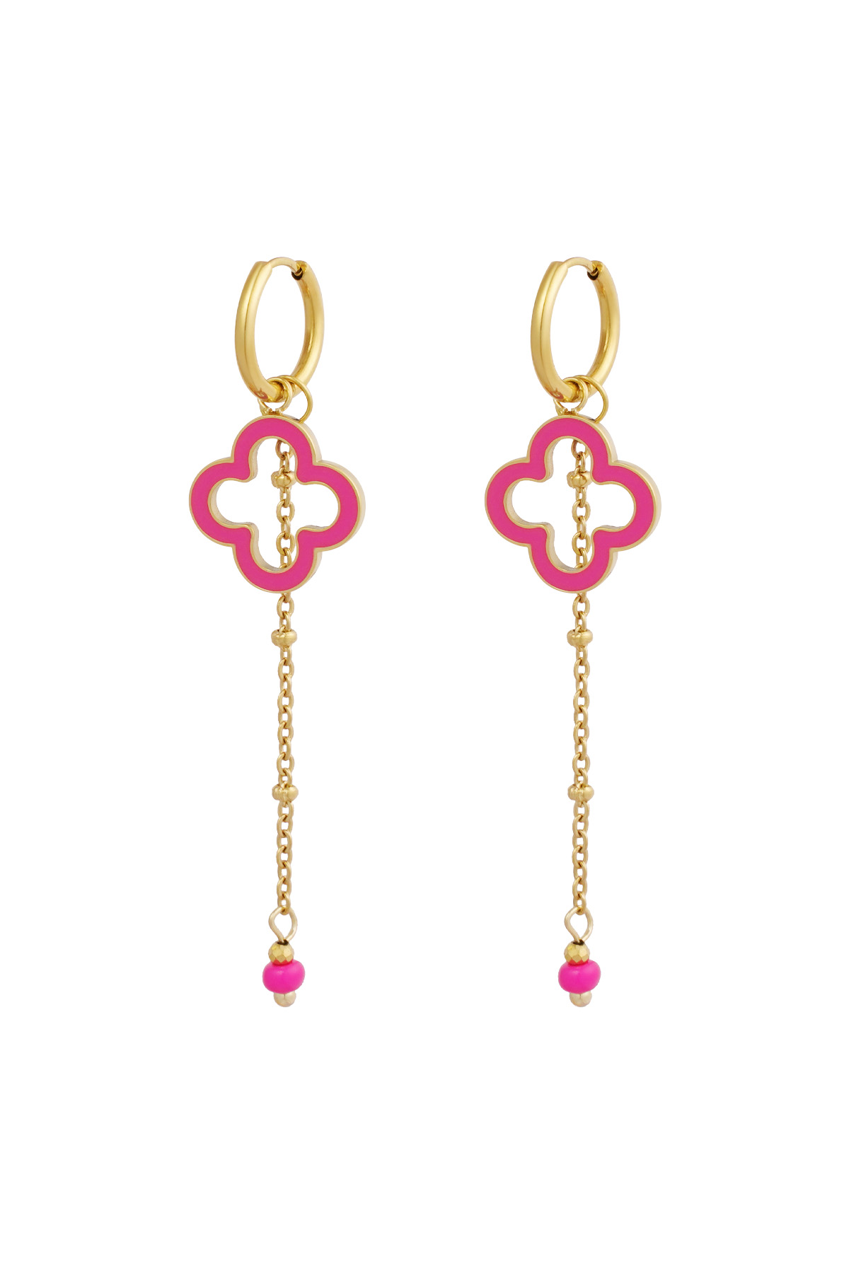 Earrings midnight clover - pink gold