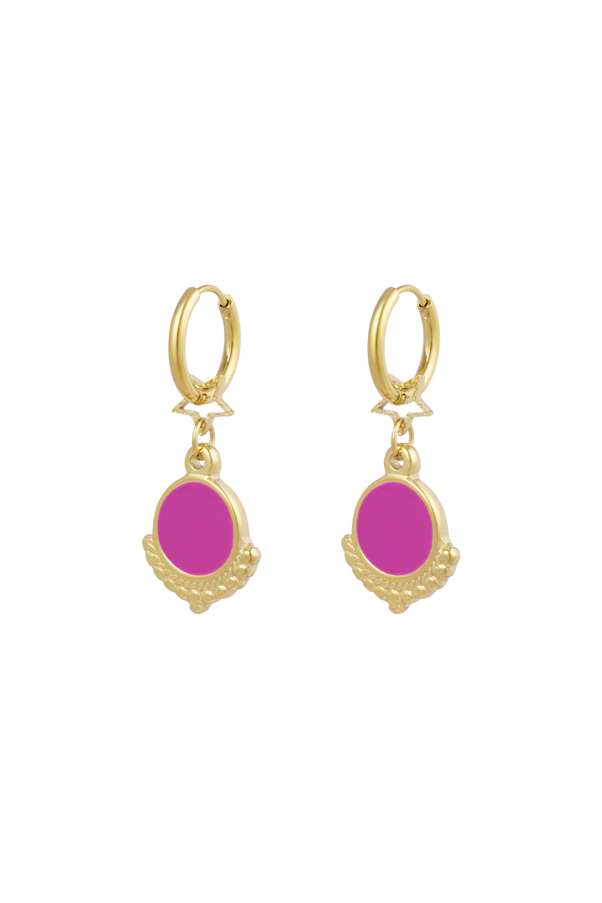 Oorbellen perfect duo - fuchsia h5 