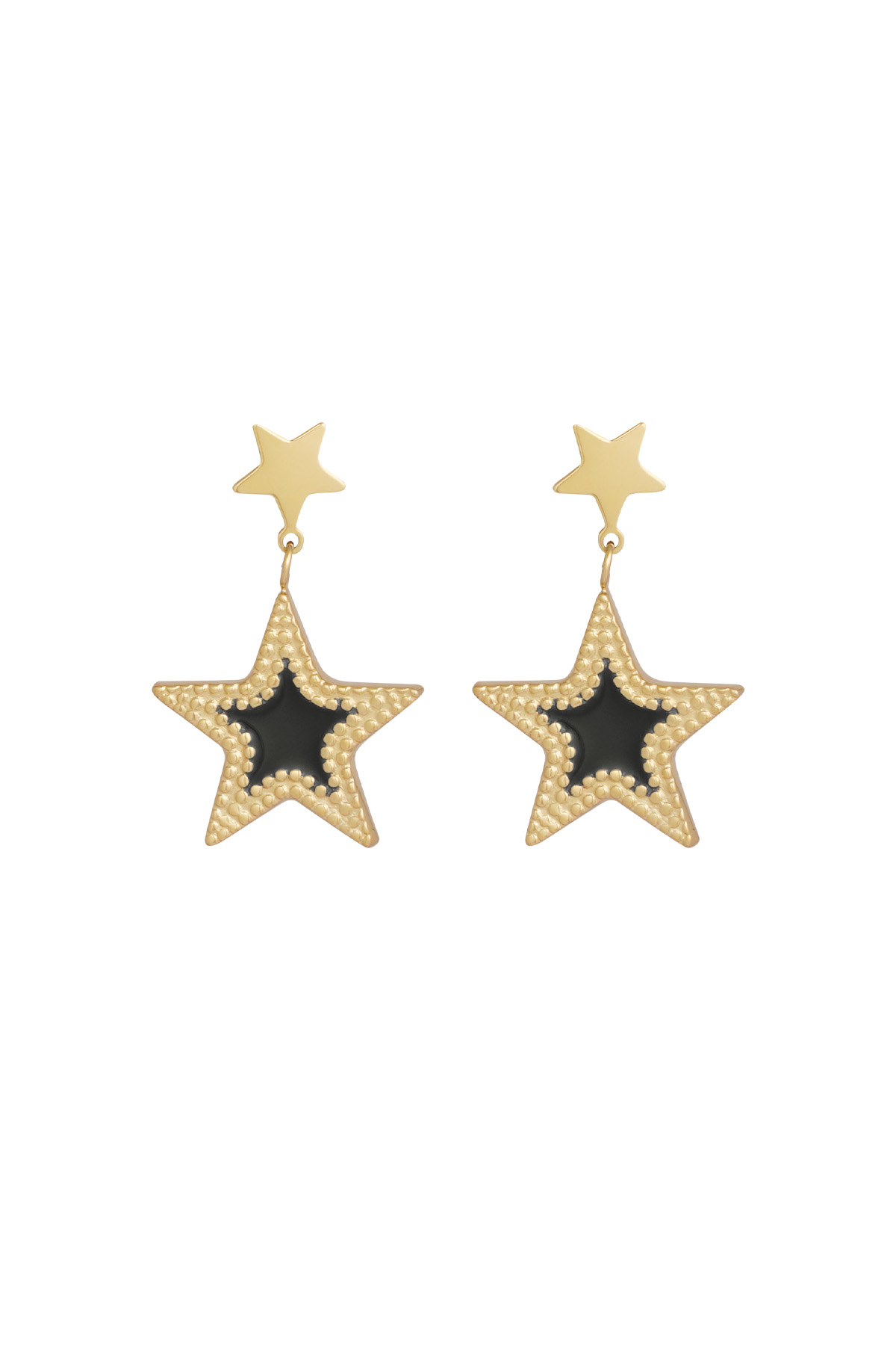 Boucles d'oreilles superstar rocks - or noir h5 