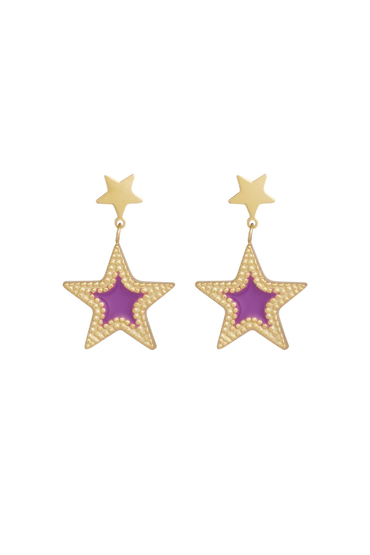 Boucles d'oreilles superstar rocks - violet h5 