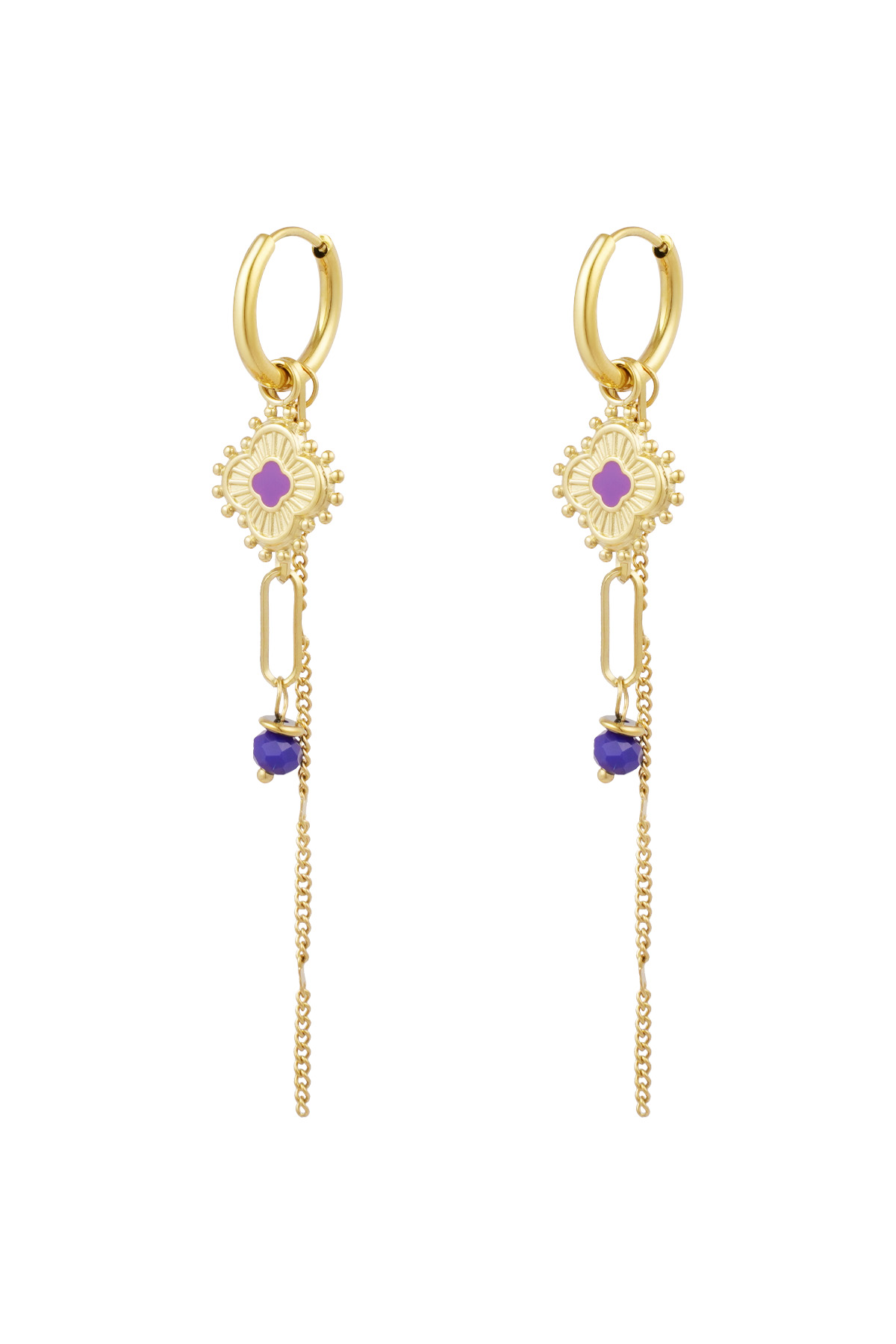 Earrings cloverlicious - purple h5 