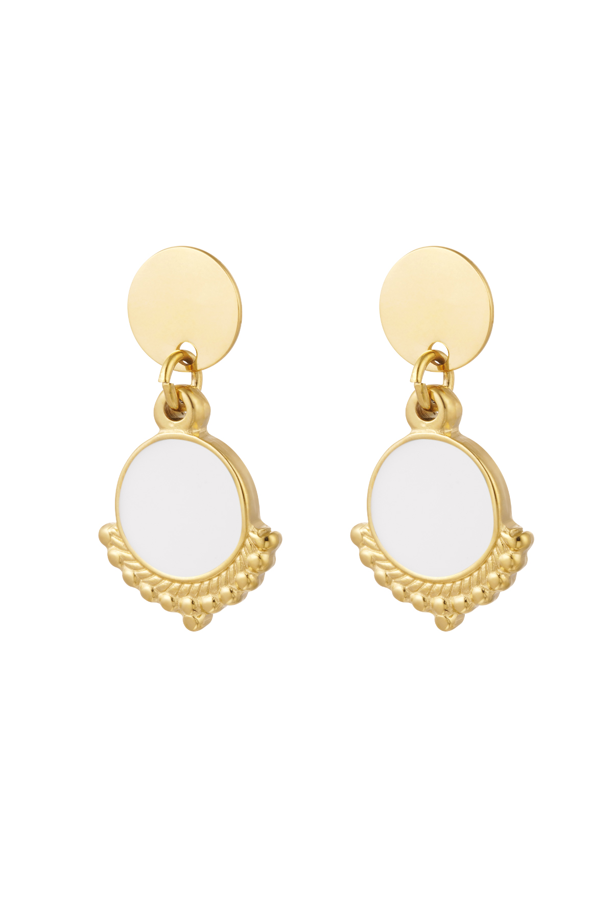 Ohrringe elegant mit Farbe - Gold/Weiß