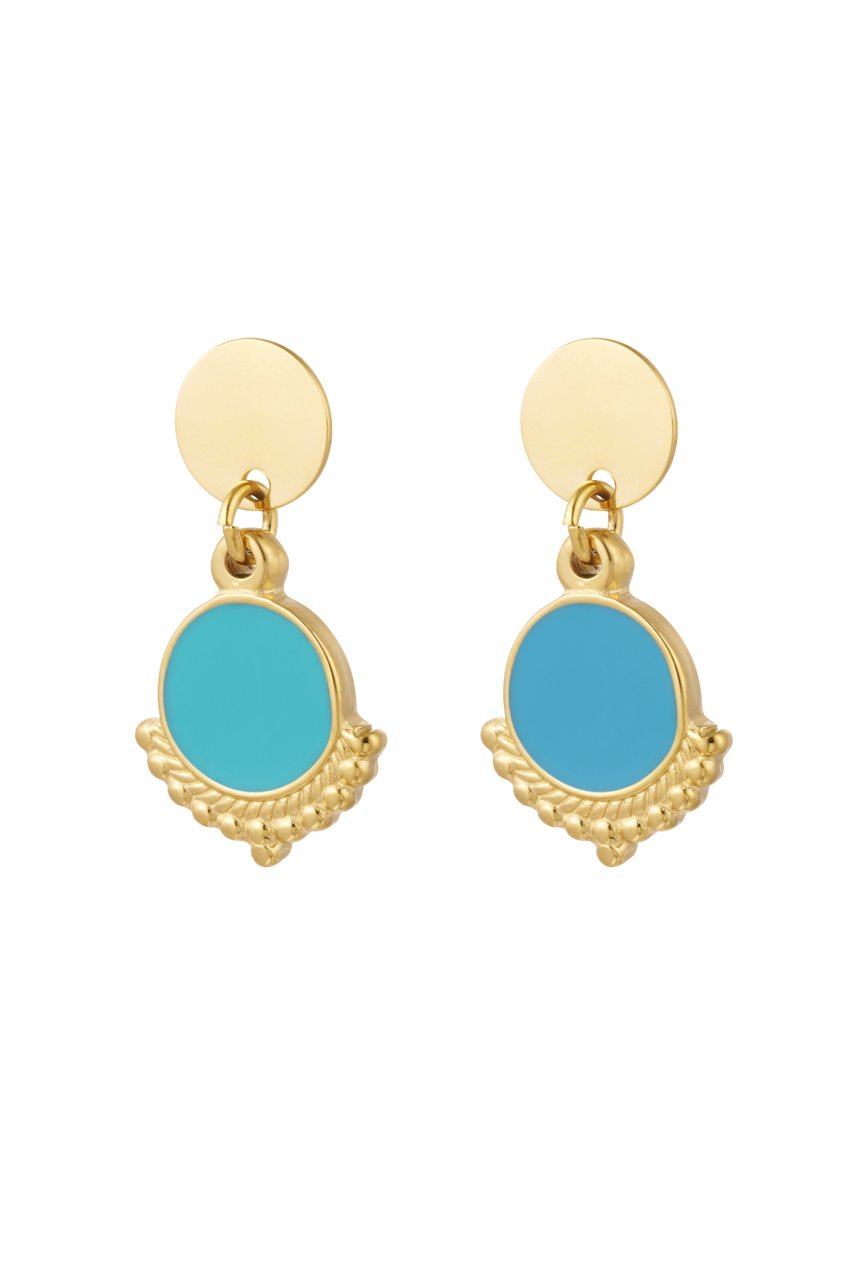 Ohrringe elegant mit Farbe - Gold/Blau 