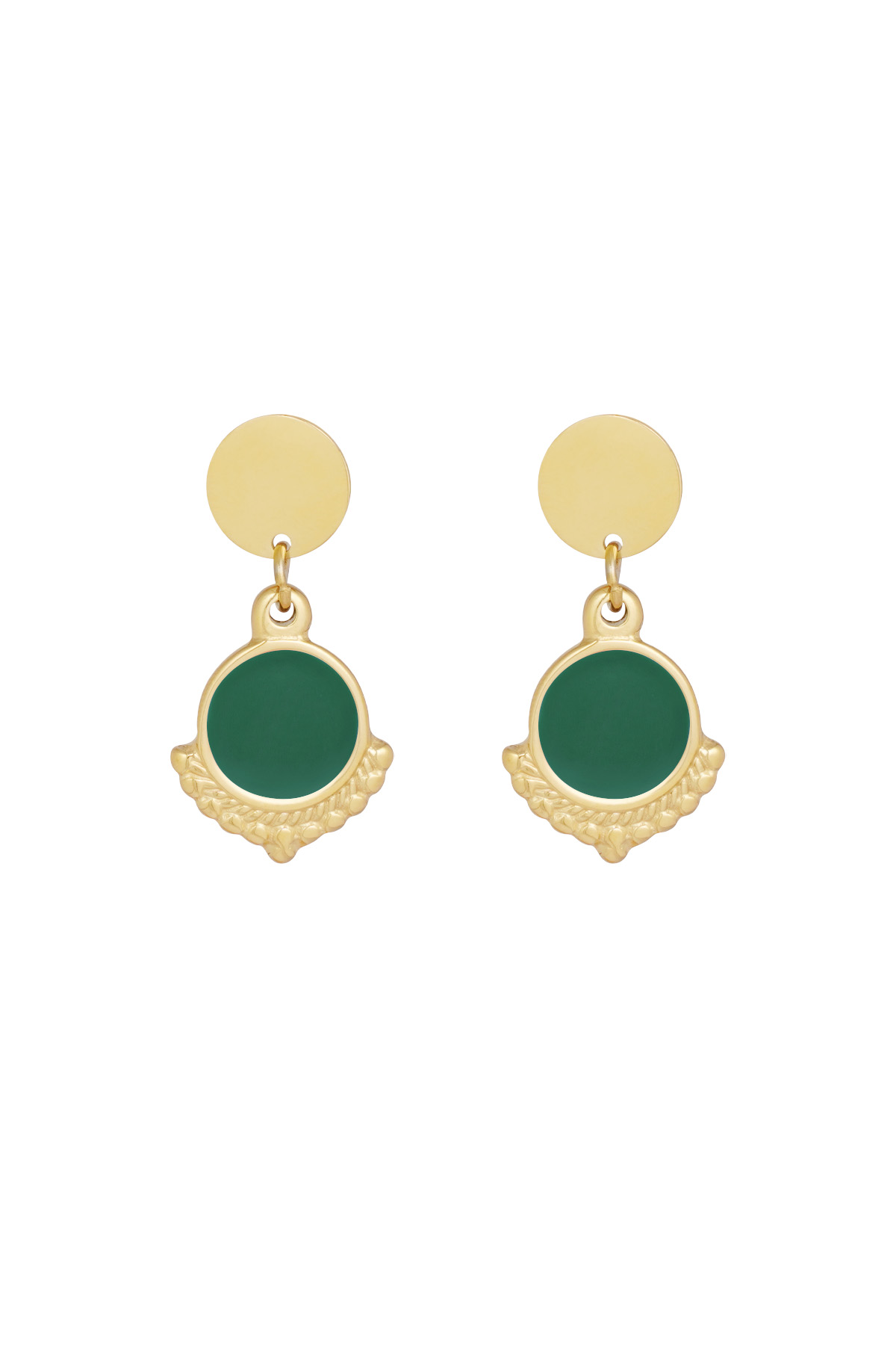 Earrings cherish life - green gold