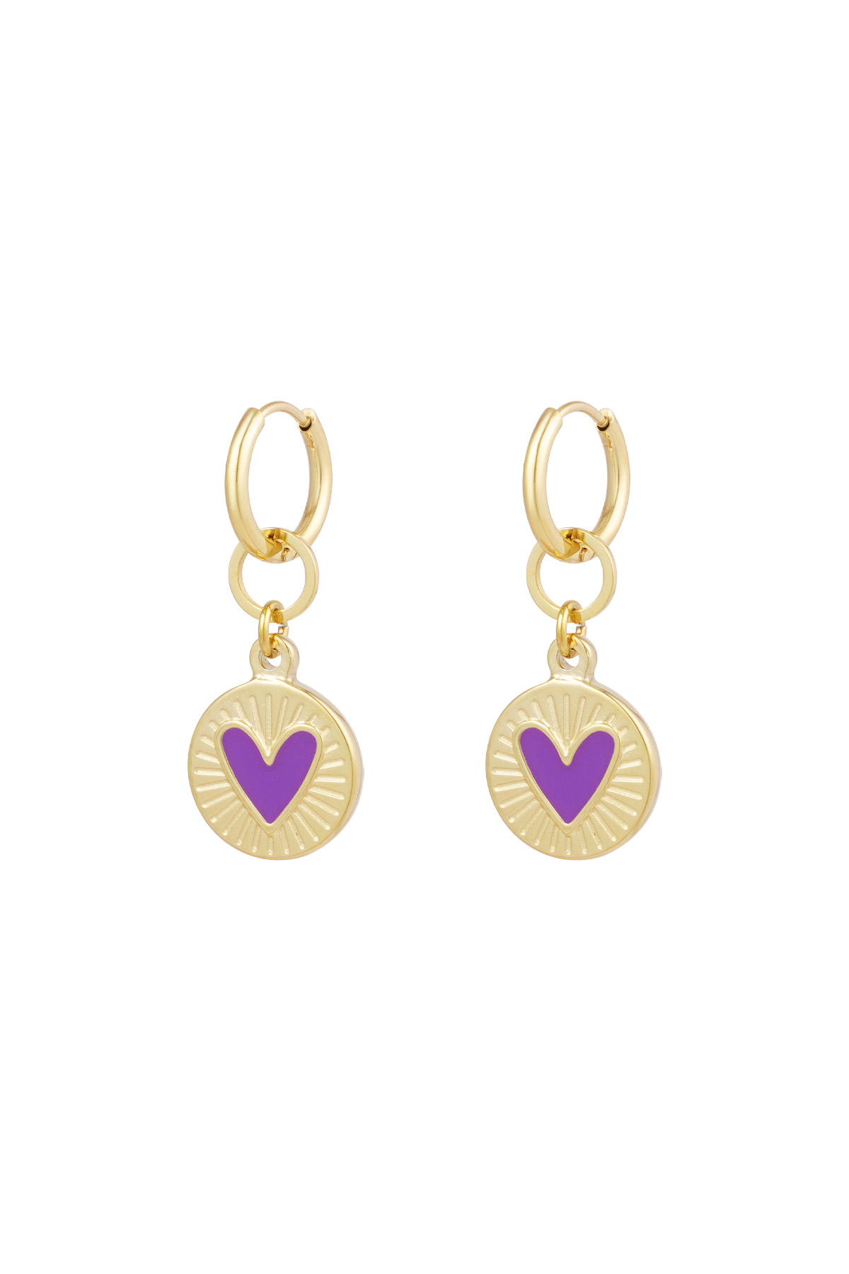 Oorbellen glowing heart - paars h5 