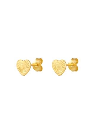 Stud earrings heart relief - 925 silver h5 