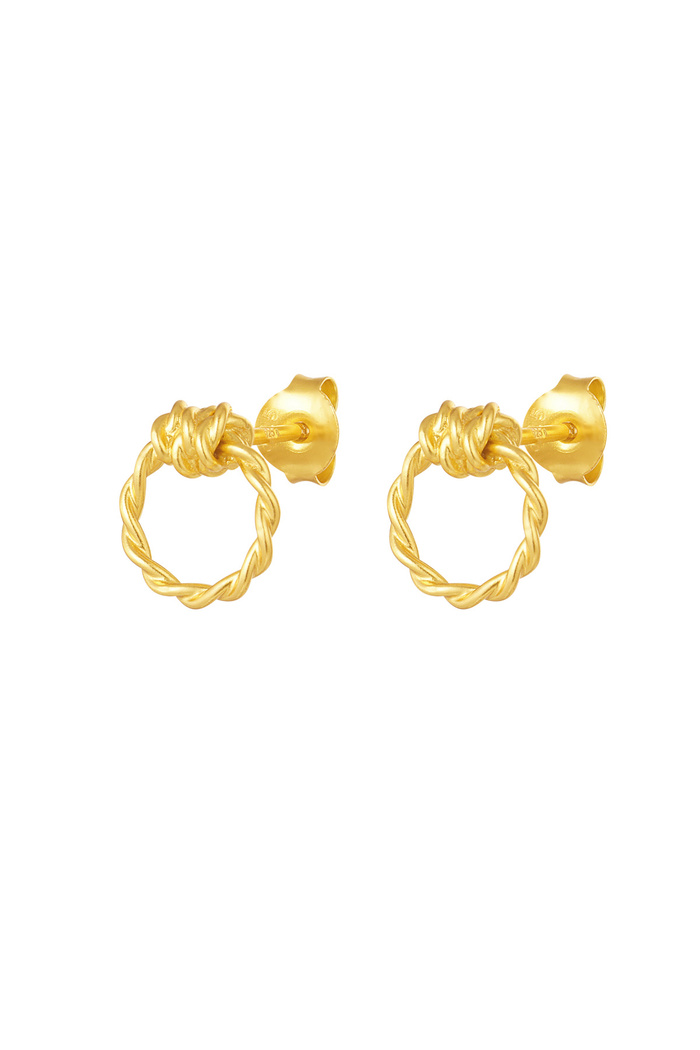 Ear studs twisted ring - 925 silver 