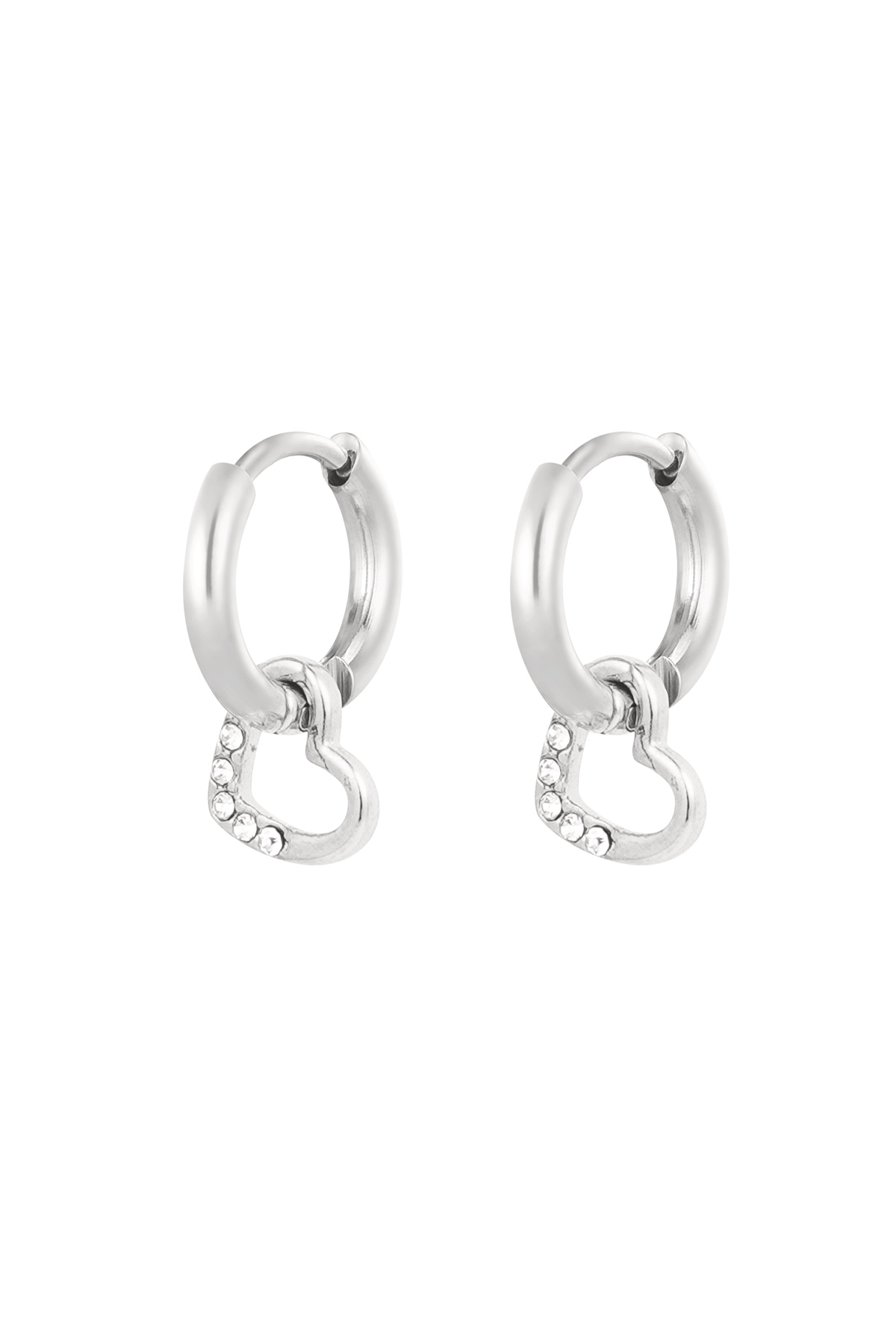 Earrings small heart - Silver Color color 2