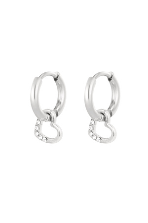 Earrings small heart - silver h5 