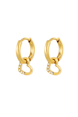 Earrings small heart - gold h5 