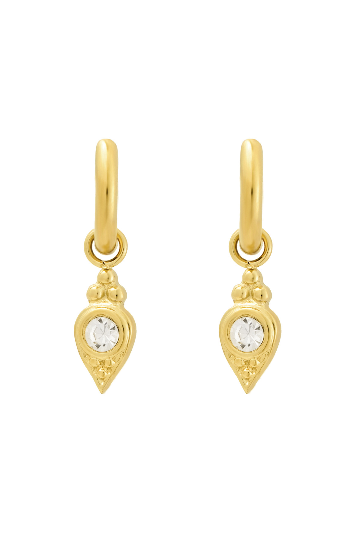 Boucles d'oreilles charm avec pierre - or
