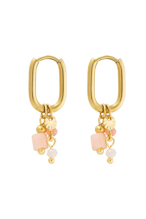 Ohrring mit rosa Perlen – Gold h5 