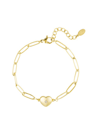 Link bracelet with heart white/gold Stainless Steel h5 Picture3