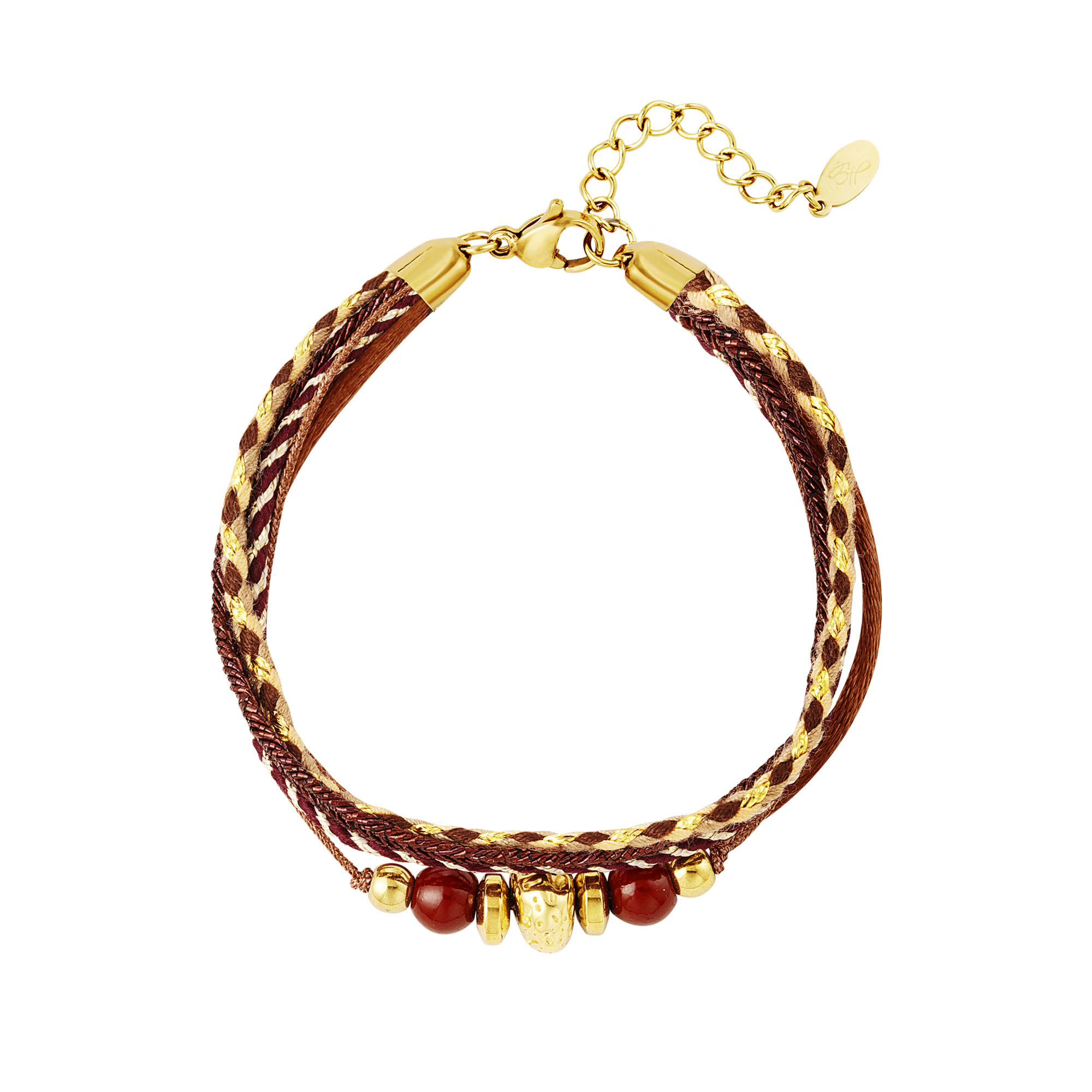 Pulsera cuerda alegre marrón h5 