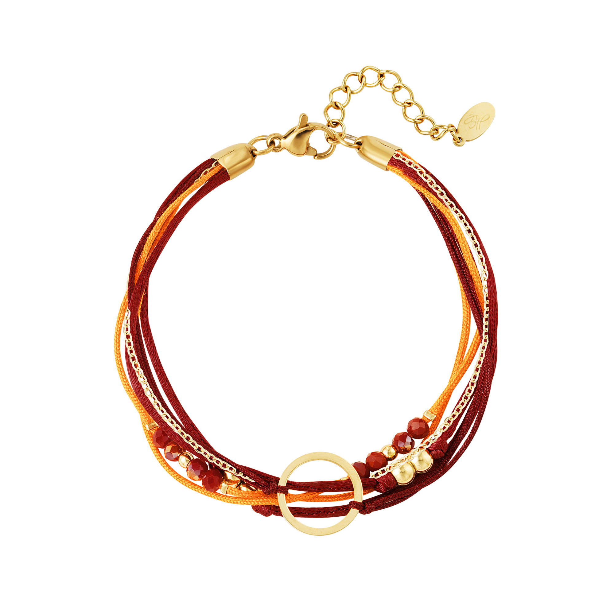 Bracelet rope with round charm Gold h5 