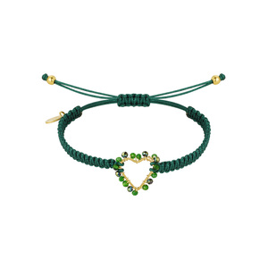 Bracelet corde avec coeur et perles