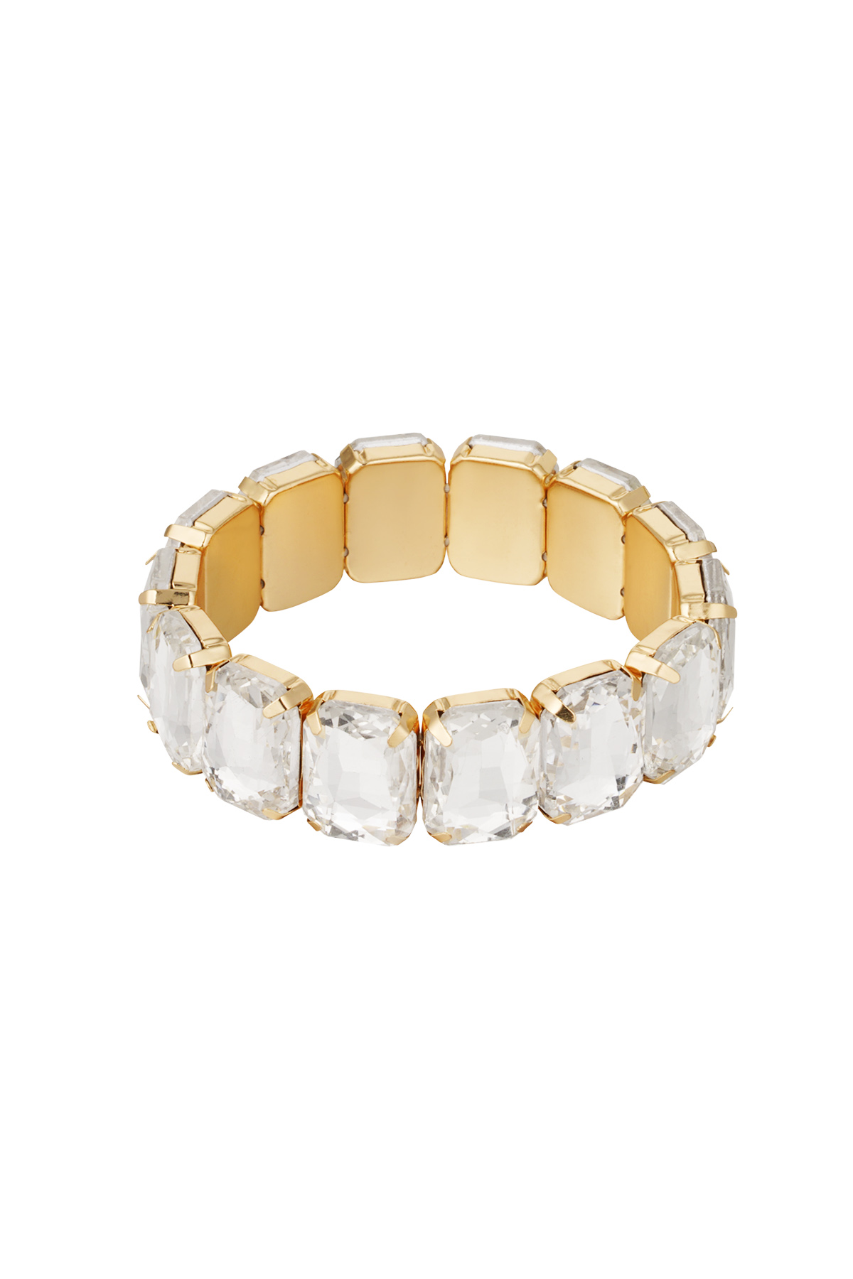 Slave bracelet large stones - gold/white
