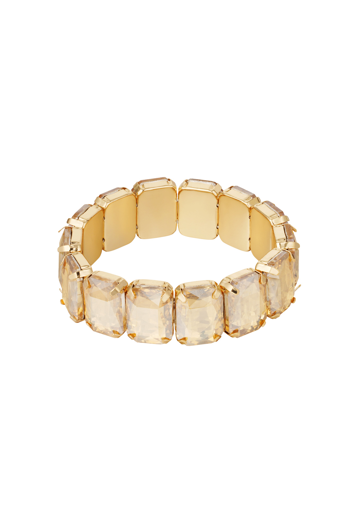 Slave bracelet large stones - gold/champagne