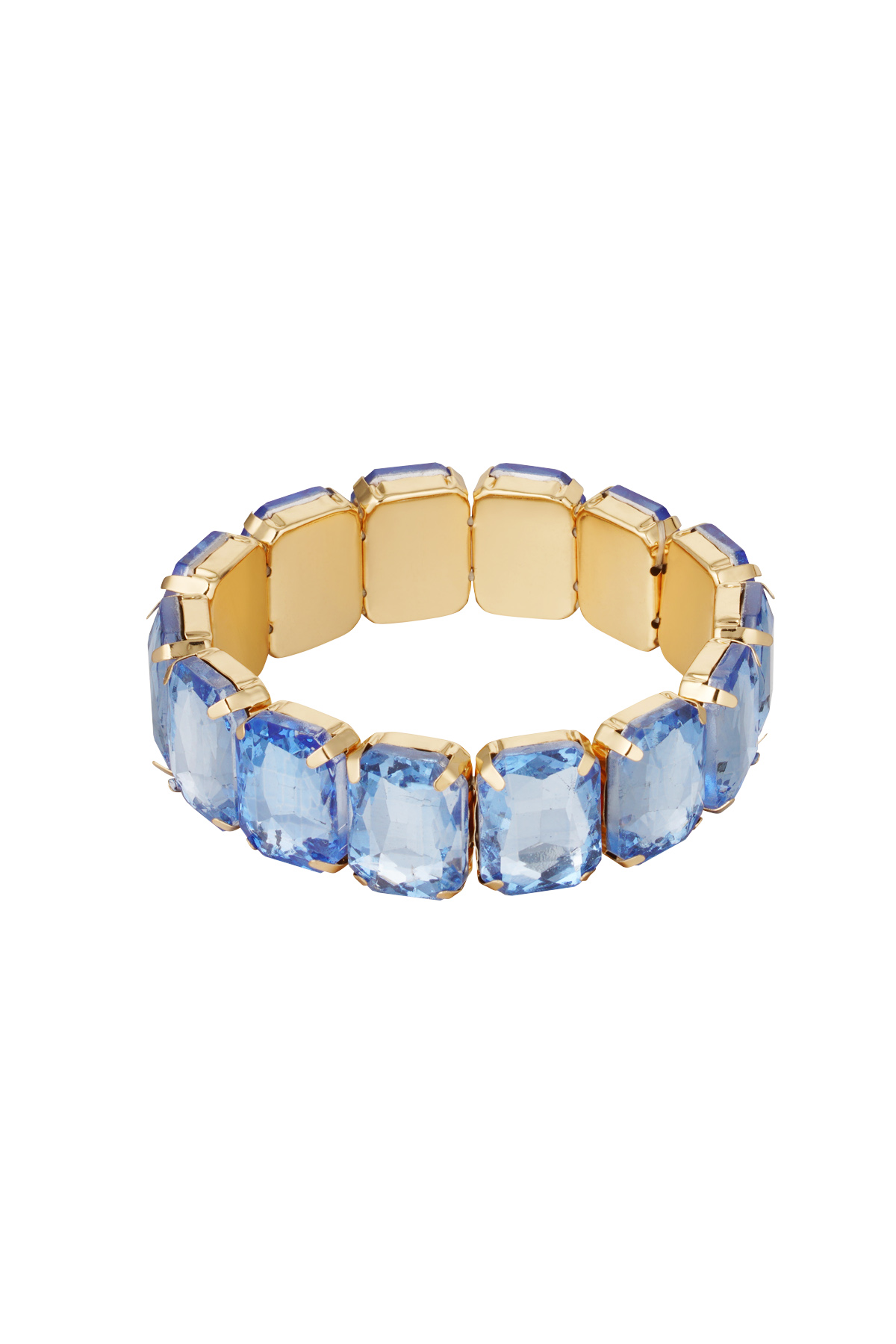 Bracelet esclave grosses pierres - or/bleu