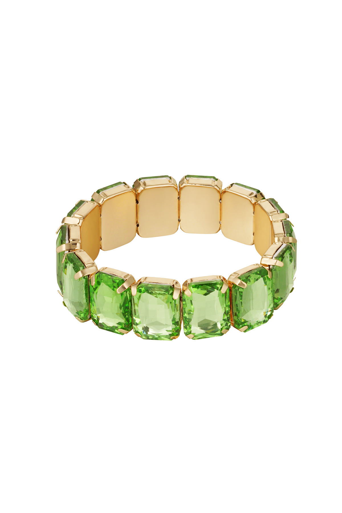 Bracelet esclave grosses pierres - or/vert