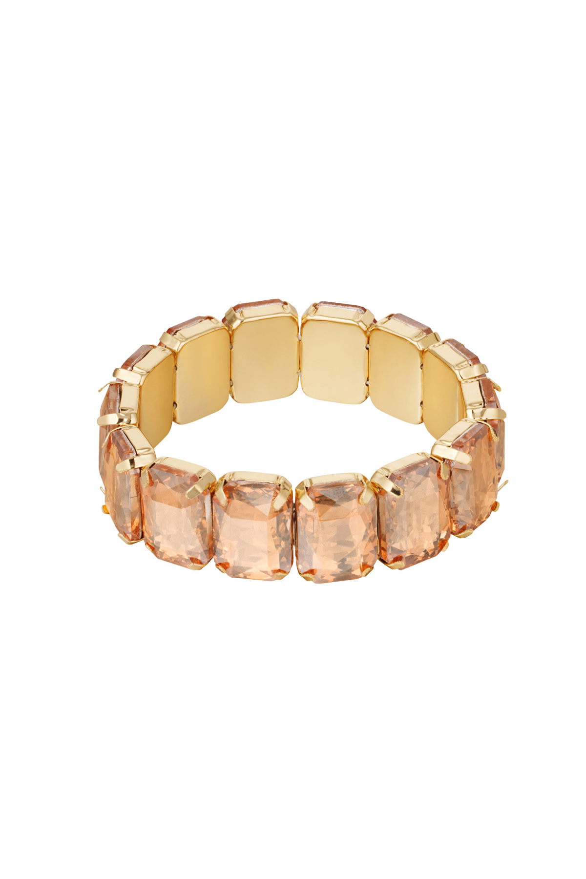 Slave bracelet large stones - gold/coral