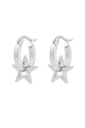 Ohrringe gedreht mit Stern - Silber h5 