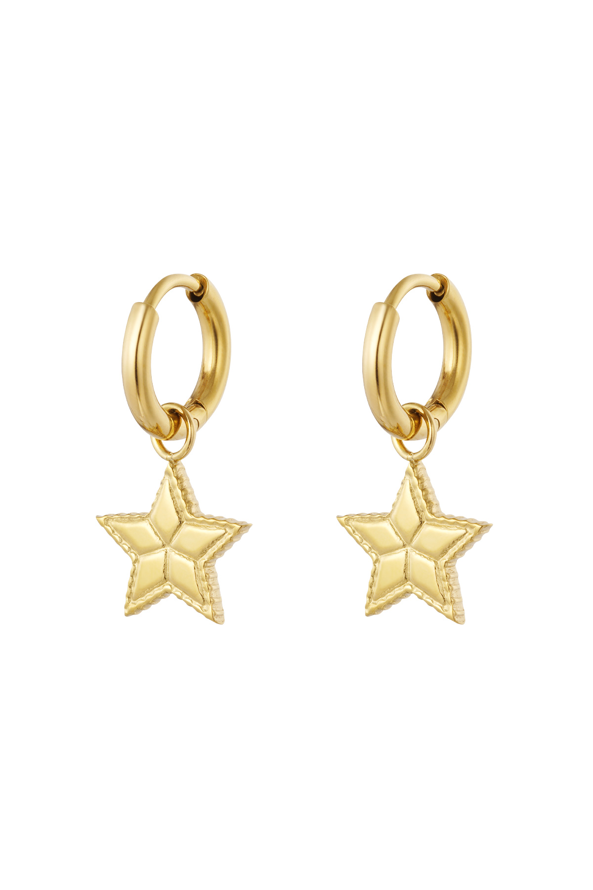 Ohrringe Stern mit Aufdruck - Gold
